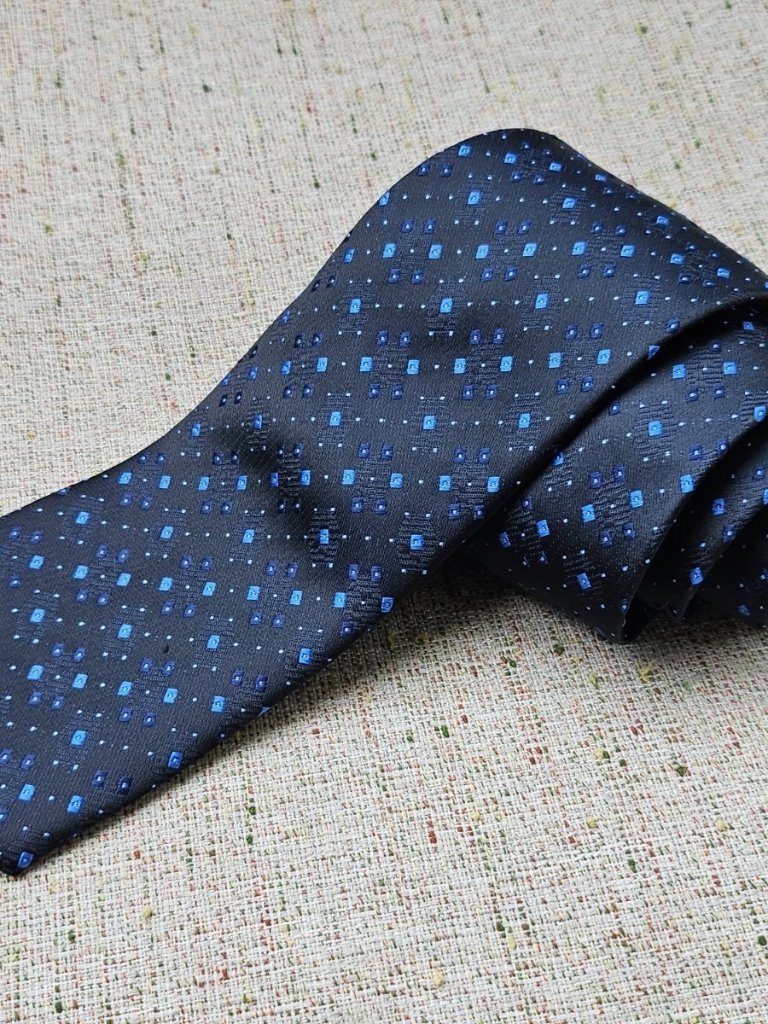 Vannotensa Men Tie Dark Blue Polyester Fashion Necktie Classic Tie New